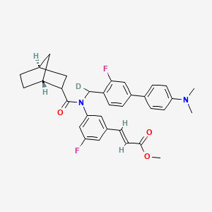 methyl (E)-3-[3-[[(1R,4S)-bicyclo[2.2.1]heptane-2-carbonyl]-[deuterio-[4-[4-(dimethylamino)phenyl]-2-fluorophenyl]methyl]amino]-5-fluorophenyl]prop-2-enoate