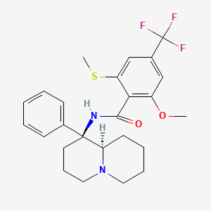 N-[(1S,9aR)-1-phenyl-2,3,4,6,7,8,9,9a-octahydroquinolizin-1-yl]-2-methoxy-6-methylsulfanyl-4-(trifluoromethyl)benzamide