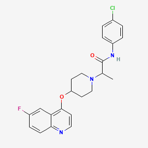 N-(4-chlorophenyl)-2-[4-(6-fluoroquinolin-4-yl)oxypiperidin-1-yl]propanamide