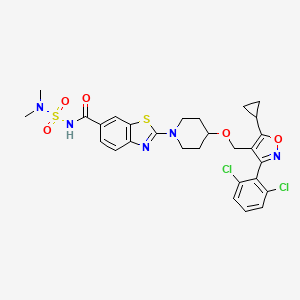 2-[4-[[5-cyclopropyl-3-(2,6-dichlorophenyl)-1,2-oxazol-4-yl]methoxy]piperidin-1-yl]-N-(dimethylsulfamoyl)-1,3-benzothiazole-6-carboxamide