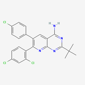 2-Tert-butyl-6-(4-chlorophenyl)-7-(2,4-dichlorophenyl)pyrido[2,3-d]pyrimidin-4-amine