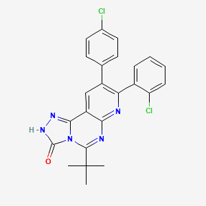 5-tert-Butyl-8-(2-chlorophenyl)-9-(4-chlorophenyl)pyrido[3,2-e][1,2,4]triazolo[4,3-c]pyrimidin-3(2H)-one