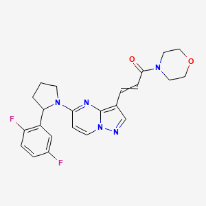 3-[5-[2-(2,5-Difluorophenyl)pyrrolidin-1-yl]pyrazolo[1,5-a]pyrimidin-3-yl]-1-morpholin-4-ylprop-2-en-1-one