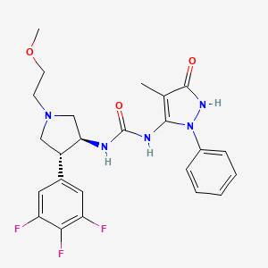 molecular formula C24H26F3N5O3 B10835992 Pyrrolidinyl urea derivative 10 