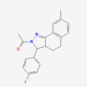 1-[3-(4-Fluorophenyl)-8-methyl-3,3a,4,5-tetrahydrobenzo[g]indazol-2-yl]ethanone