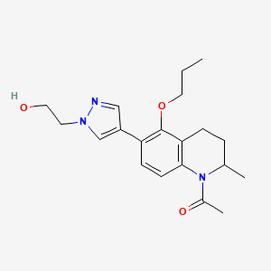 1-[6-[1-(2-hydroxyethyl)pyrazol-4-yl]-2-methyl-5-propoxy-3,4-dihydro-2H-quinolin-1-yl]ethanone