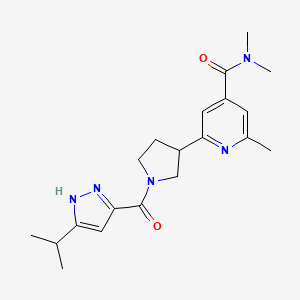 N,N,2-trimethyl-6-[1-(5-propan-2-yl-1H-pyrazole-3-carbonyl)pyrrolidin-3-yl]pyridine-4-carboxamide