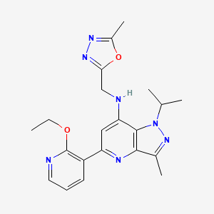 5-(2-ethoxypyridin-3-yl)-3-methyl-N-[(5-methyl-1,3,4-oxadiazol-2-yl)methyl]-1-propan-2-ylpyrazolo[4,3-b]pyridin-7-amine