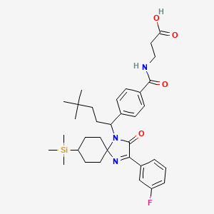 3-[[4-[1-[2-(3-Fluorophenyl)-3-oxo-8-trimethylsilyl-1,4-diazaspiro[4.5]dec-1-en-4-yl]-4,4-dimethylpentyl]benzoyl]amino]propanoic acid