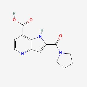 2-(pyrrolidine-1-carbonyl)-1H-pyrrolo[3,2-b]pyridine-7-carboxylic acid