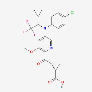 2-(5-((4-Chlorophenyl)((1-(trifluoromethyl)cyclopropyl)methyl)amino)-3-methoxypicolinoyl)cyclopropanecarboxylic acid