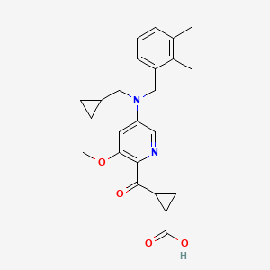 2-(5-((Cyclopropylmethyl)(2,3-dimethylbenzyl)amino)-3-methoxypicolinoyl)cyclopropanecarboxylic acid