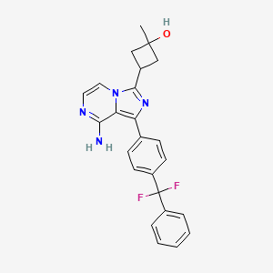 3-[8-Amino-1-[4-[difluoro(phenyl)methyl]phenyl]imidazo[1,5-a]pyrazin-3-yl]-1-methylcyclobutan-1-ol