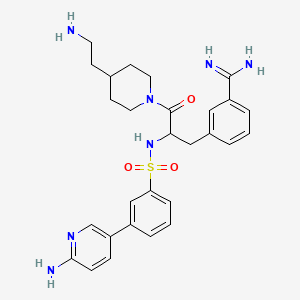 3-[3-[4-(2-aminoethyl)piperidin-1-yl]-2-[[3-(6-aminopyridin-3-yl)phenyl]sulfonylamino]-3-oxopropyl]benzenecarboximidamide