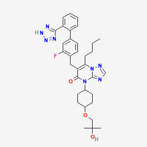 7-butyl-6-{[3-fluoro-2'-(1H-tetrazol-5-yl)biphenyl-4-yl]methyl}-4-[trans-4-(2-hydroxy-2-methylpropoxy)cyclohexyl][1,2,4]triazolo[1,5-a]pyrimidin-5(4H)-one