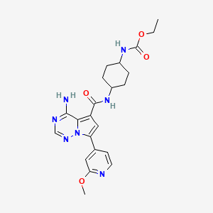 ethyl N-[4-[[4-amino-7-(2-methoxypyridin-4-yl)pyrrolo[2,1-f][1,2,4]triazine-5-carbonyl]amino]cyclohexyl]carbamate