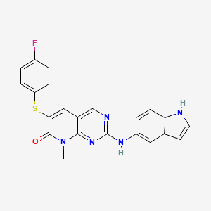 6-(4-fluorophenyl)sulfanyl-2-(1H-indol-5-ylamino)-8-methylpyrido[2,3-d]pyrimidin-7-one