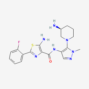 (S)-5-amino-N-(5-(3-aminopiperidin-1-yl)-1-methyl-1H-pyrazol-4-yl)-2-(2-fluorophenyl)thiazole-4-carboxamide