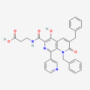 3-[(1,3-Dibenzyl-5-hydroxy-2-oxo-8-pyridin-3-yl-1,2-dihydro-[1,7]naphthyridine-6-carbonyl)-amino]-propionic acid