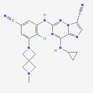 2-[2-Chloro-5-cyano-3-(6-methyl-2,6-diazaspiro[3.3]heptan-2-yl)anilino]-4-(cyclopropylamino)imidazo[2,1-f][1,2,4]triazine-7-carbonitrile