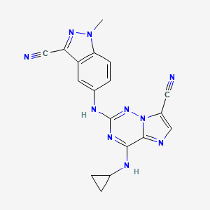 2-[(3-Cyano-1-methylindazol-5-yl)amino]-4-(cyclopropylamino)imidazo[2,1-f][1,2,4]triazine-7-carbonitrile