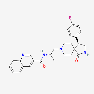 N-[(2S)-1-[(4R)-4-(4-fluorophenyl)-1-oxo-2,8-diazaspiro[4.5]decan-8-yl]propan-2-yl]quinoline-3-carboxamide