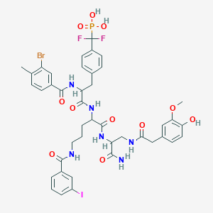 [[4-[3-[[1-[[1-Amino-3-[[2-(4-hydroxy-3-methoxyphenyl)acetyl]amino]-1-oxopropan-2-yl]amino]-5-[(3-iodobenzoyl)amino]-1-oxopentan-2-yl]amino]-2-[(3-bromo-4-methylbenzoyl)amino]-3-oxopropyl]phenyl]-difluoromethyl]phosphonic acid