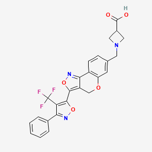 1-[[3-[3-phenyl-4-(trifluoromethyl)-1,2-oxazol-5-yl]-4H-chromeno[4,3-c][1,2]oxazol-7-yl]methyl]azetidine-3-carboxylic acid