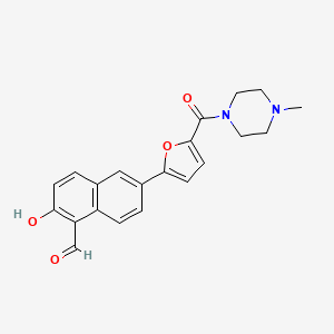 2-Hydroxy-6-[5-(4-methylpiperazine-1-carbonyl)furan-2-yl]naphthalene-1-carbaldehyde