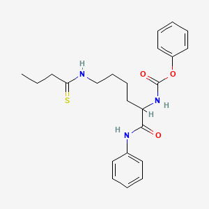 molecular formula C23H29N3O3S B10836981 phenyl N-[1-anilino-6-(butanethioylamino)-1-oxohexan-2-yl]carbamate 