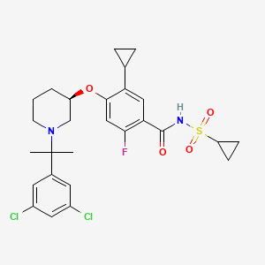 5-cyclopropyl-N-cyclopropylsulfonyl-4-[(3R)-1-[2-(3,5-dichlorophenyl)propan-2-yl]piperidin-3-yl]oxy-2-fluorobenzamide