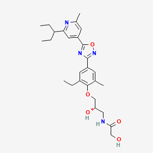 N-[(2S)-3-[2-ethyl-6-methyl-4-[5-(2-methyl-6-pentan-3-ylpyridin-4-yl)-1,2,4-oxadiazol-3-yl]phenoxy]-2-hydroxypropyl]-2-hydroxyacetamide