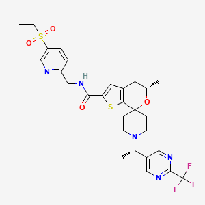 (5S') inverted question markN-{[5-(Ethylsulfonyl)pyridine-2-yl]methyl}-5'-methyl-1-{(1S)-1-[2-(trifluoromethyl)pyrimidin-5-yl]ethyl}-4',5'-dihydrospiro[piperidine-4,7'thieno[2,3-C]pyran]-2'-carboxamide