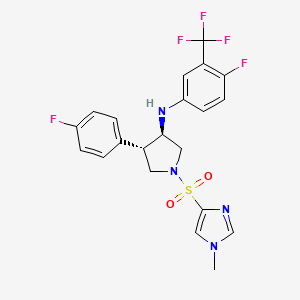 (3R,4S)-4-(4-fluorophenyl)-N-[4-fluoro-3-(trifluoromethyl)phenyl]-1-(1-methylimidazol-4-yl)sulfonylpyrrolidin-3-amine