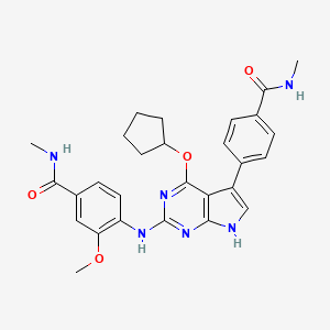 4-(4-(cyclopentyloxy)-5-(4-(methylcarbamoyl)phenyl)-7H-pyrrolo[2,3-d]pyrimidin-2-ylamino)-3-methoxy-N-methylbenzamide