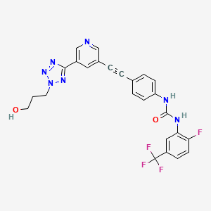 1-[2-Fluoro-5-(trifluoromethyl)phenyl]-3-[4-[2-[5-[2-(3-hydroxypropyl)tetrazol-5-yl]pyridin-3-yl]ethynyl]phenyl]urea