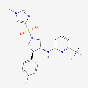 N-[(3R,4S)-4-(4-fluorophenyl)-1-(1-methylimidazol-4-yl)sulfonylpyrrolidin-3-yl]-6-(trifluoromethyl)pyridin-2-amine