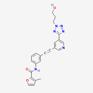 N-[3-({5-[2-(3-hydroxypropyl)-2H-tetrazol-5-yl]pyridin-3-yl}ethynyl)phenyl]-3-methyl-2-furamide