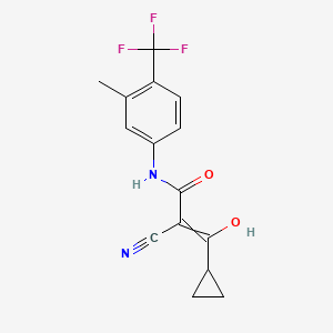 molecular formula C15H13F3N2O2 B10837278 2-Cyano-3-cyclopropyl-3-hydroxy-N-[3-methyl-4-(trifluoromethyl)phenyl]prop-2-enamide 