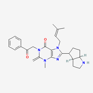 8-[(3aS,6aR)-1,2,3,3a,4,5,6,6a-octahydrocyclopenta[b]pyrrol-4-yl]-3-methyl-7-(3-methylbut-2-enyl)-2-methylidene-1-phenacylpurin-6-one