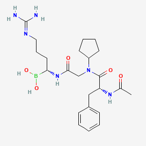 [(1R)-1-[[2-[[(2R)-2-acetamido-3-phenylpropanoyl]-cyclopentylamino]acetyl]amino]-4-(diaminomethylideneamino)butyl]boronic acid