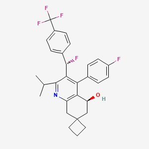 (5S)-4-(4-fluorophenyl)-3-[(S)-fluoro-[4-(trifluoromethyl)phenyl]methyl]-2-propan-2-ylspiro[6,8-dihydro-5H-quinoline-7,1'-cyclobutane]-5-ol