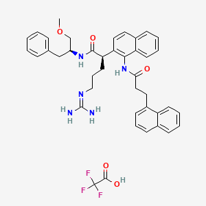 (2R)-5-(diaminomethylideneamino)-N-[(2S)-1-methoxy-3-phenylpropan-2-yl]-2-[1-(3-naphthalen-1-ylpropanoylamino)naphthalen-2-yl]pentanamide;2,2,2-trifluoroacetic acid