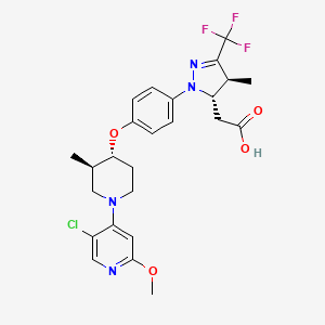 2-[(3S,4S)-2-[4-[(3R,4R)-1-(5-chloro-2-methoxypyridin-4-yl)-3-methylpiperidin-4-yl]oxyphenyl]-4-methyl-5-(trifluoromethyl)-3,4-dihydropyrazol-3-yl]acetic acid