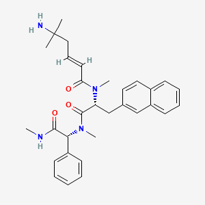 (E)-5-amino-N,5-dimethyl-N-[(2R)-1-[methyl-[(1R)-2-(methylamino)-2-oxo-1-phenylethyl]amino]-3-naphthalen-2-yl-1-oxopropan-2-yl]hex-2-enamide