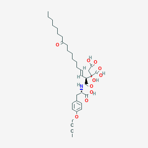 (2S)-2-[(E,1S)-1-[[(1S)-1-[(4-but-2-ynoxyphenyl)methyl]-2-hydroxy-2-oxo-ethyl]carbamoyl]-10-oxo-heptadec-2-enyl]-2-hydroxy-butanedioic acid