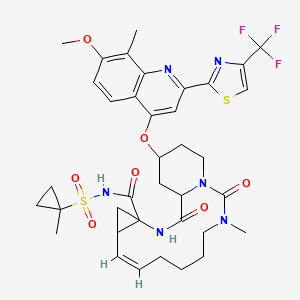 (7Z)-18-[7-methoxy-8-methyl-2-[4-(trifluoromethyl)-1,3-thiazol-2-yl]quinolin-4-yl]oxy-13-methyl-N-(1-methylcyclopropyl)sulfonyl-2,14-dioxo-3,13,15-triazatricyclo[13.4.0.04,6]nonadec-7-ene-4-carboxamide