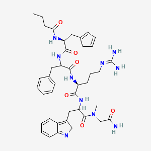 (2S)-N-[1-[(2-amino-2-oxoethyl)-methylamino]-3-(2H-indol-3-yl)-1-oxopropan-2-yl]-2-[[2-[[(2S)-2-(butanoylamino)-3-cyclopenta-1,3-dien-1-ylpropanoyl]amino]-3-phenylpropanoyl]amino]-5-(diaminomethylideneamino)pentanamide