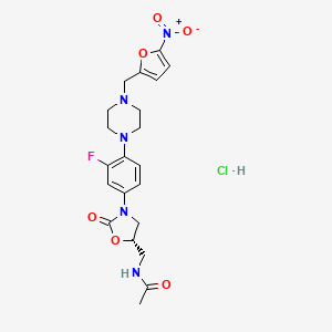 molecular formula C21H25ClFN5O6 B10837567 Ranbezolid hydrochloride CAS No. 392659-39-1