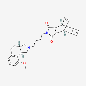 molecular formula C29H34N2O3 B10837611 (1R,7S)-4-[4-[(3aS,9bR)-9-methoxy-1,3,3a,4,5,9b-hexahydrobenzo[e]isoindol-2-yl]butyl]-4-azatetracyclo[5.4.2.02,6.08,11]trideca-9,12-diene-3,5-dione 